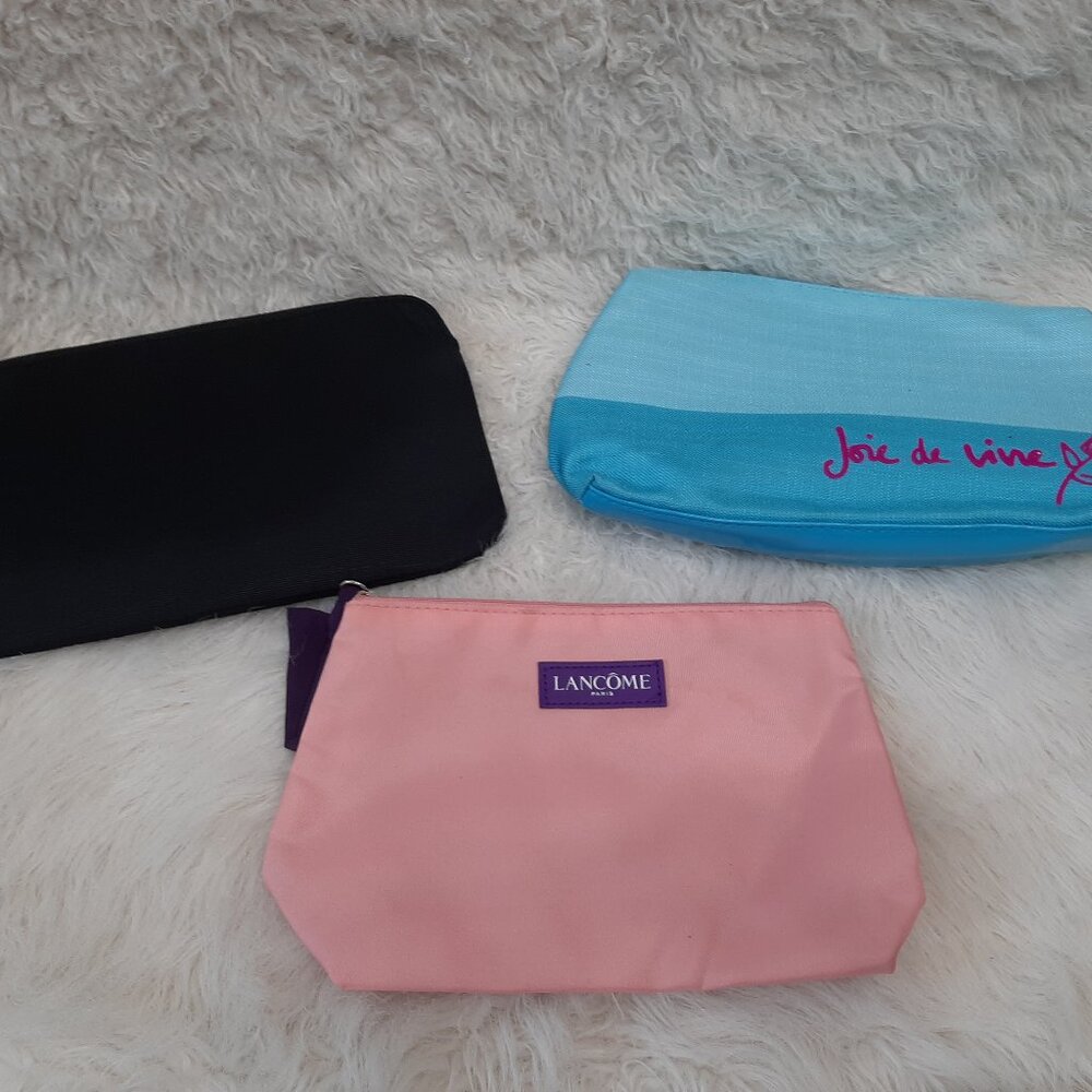 Lancome Paris Multi Cosmetic Pouch Lot of 3